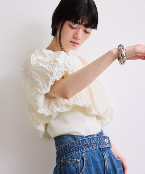 ADAM ET ROPE'（アダムエロペ）の「【WEB限定】ニットタンクセットクロップドプルオーバー（その他トップス・レディース・オフホワイト/ブラウン系その他/ブラック・FREE）」の18枚目の写真