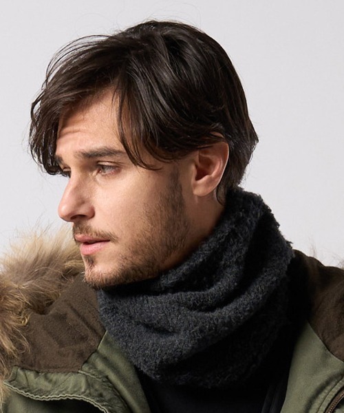 wjk（ダヴルジェイケイ）の「mko13616- fancy yarn knit snood ニットスヌード(8999 wn10j)（ネックウォーマー/スヌード・メンズ・チャコール/ホワイト/ブラック・FREE）」の3枚目の写真