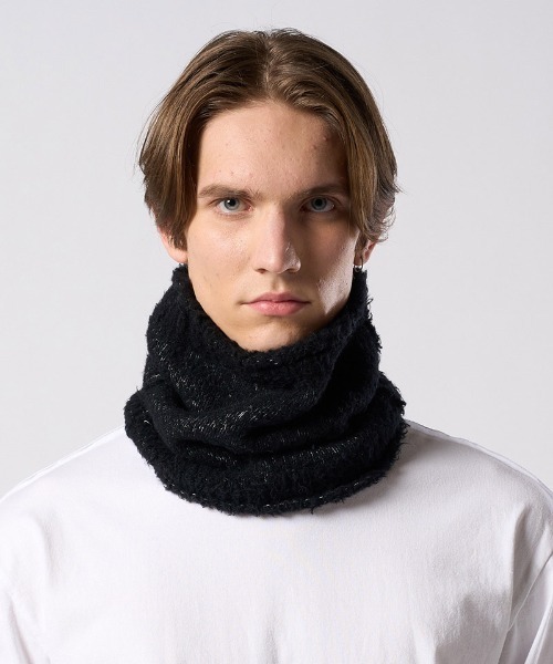 wjk（ダヴルジェイケイ）の「mko13616- fancy yarn knit snood ニットスヌード(8999 wn10j)（ネックウォーマー/スヌード・メンズ・チャコール/ホワイト/ブラック・FREE）」の7枚目の写真