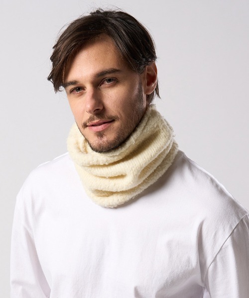 wjk（ダヴルジェイケイ）の「mko13616- fancy yarn knit snood ニットスヌード(8999 wn10j)（ネックウォーマー/スヌード・メンズ・チャコール/ホワイト/ブラック・FREE）」の17枚目の写真