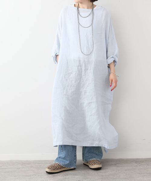 JOURNAL STANDARD LUXE（ジャーナルスタンダード　ラックス）の「エアリネン Plain-DRESS（ワンピース・レディース・ネイビー/ベージュ/スカイブルー・FREE）」の6枚目の写真