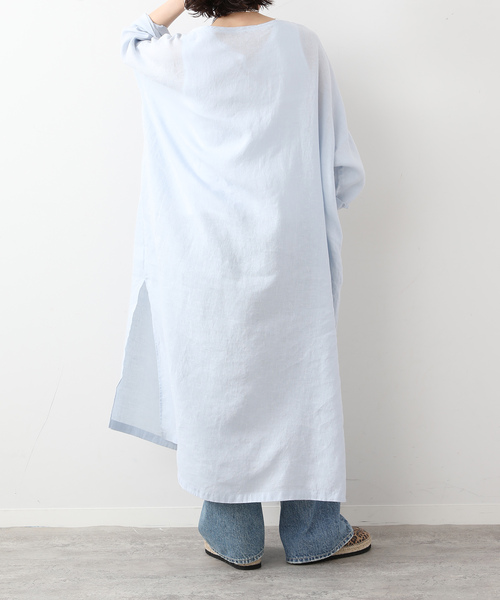 JOURNAL STANDARD LUXE（ジャーナルスタンダード　ラックス）の「エアリネン Plain-DRESS（ワンピース・レディース・ネイビー/ベージュ/スカイブルー・FREE）」の7枚目の写真