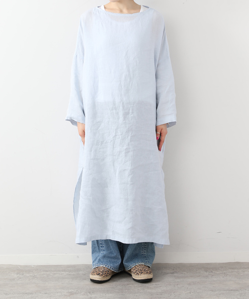 JOURNAL STANDARD LUXE（ジャーナルスタンダード　ラックス）の「エアリネン Plain-DRESS（ワンピース・レディース・ネイビー/ベージュ/スカイブルー・FREE）」の9枚目の写真