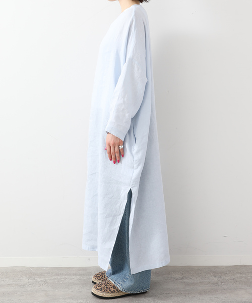 JOURNAL STANDARD LUXE（ジャーナルスタンダード　ラックス）の「エアリネン Plain-DRESS（ワンピース・レディース・ネイビー/ベージュ/スカイブルー・FREE）」の10枚目の写真