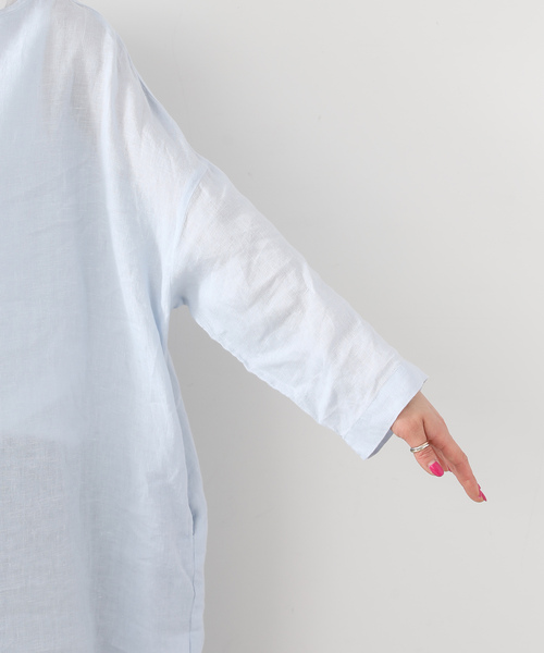 JOURNAL STANDARD LUXE（ジャーナルスタンダード　ラックス）の「エアリネン Plain-DRESS（ワンピース・レディース・ネイビー/ベージュ/スカイブルー・FREE）」の14枚目の写真