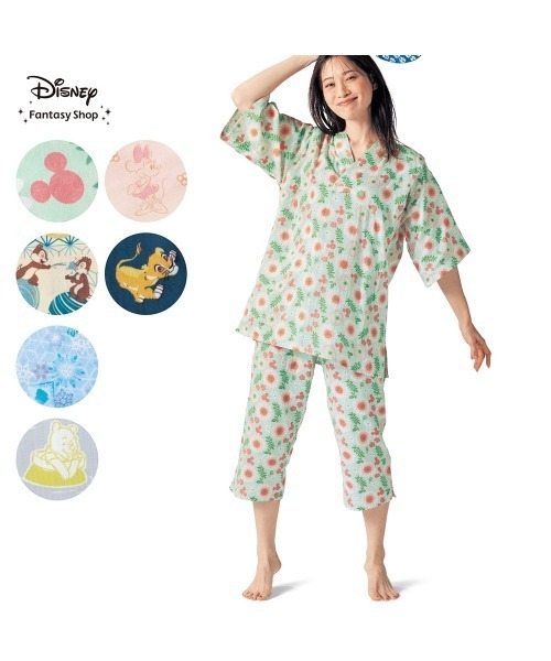 Disney(ディズニー)の「【レディース】ダブルガーゼかぶり甚平パジャマ(ルームウェア/パジャマ・レディース・ブルー系その他/グリーン系その他/グリーン系その他2/イエロー系その他2/ピンク系その他/イエロー系その他・S/M/L/LL/3L)」の7枚目の写真