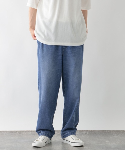 GLOBAL WORK(グローバルワーク)の「COOLデニム/イージーパンツ/666054(デニムパンツ・メンズ・ブラック/ネイビー・L/M/S)」の1枚目の写真