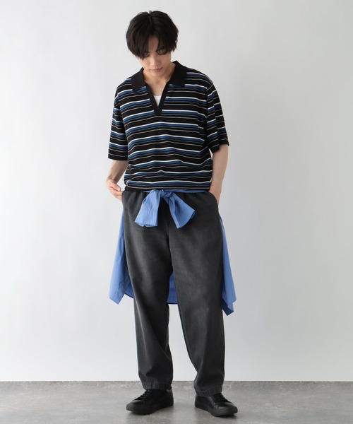 GLOBAL WORK(グローバルワーク)の「COOLデニム/イージーパンツ/666054(デニムパンツ・メンズ・ブラック/ネイビー・L/M/S)」の3枚目の写真