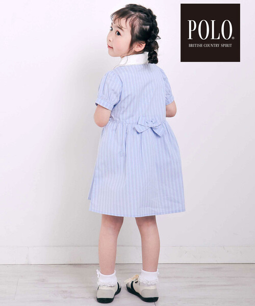 SLAP SLIP(スラップスリップ)の「【POLO BCS(ポロ・ビーシーエス)×SLAP SLIPコラボ】リボン付きデニムストライプシャツワンピース(80~130cm)(シャツワンピース・キッズ・ブルー系その他/ブルー・120cm/100cm/90cm/80cm/110cm/130cm)」の18枚目の写真