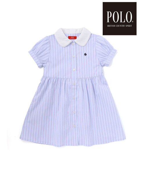 SLAP SLIP(スラップスリップ)の「【POLO BCS(ポロ・ビーシーエス)×SLAP SLIPコラボ】リボン付きデニムストライプシャツワンピース(80~130cm)(シャツワンピース・キッズ・ブルー系その他/ブルー・120cm/100cm/90cm/80cm/110cm/130cm)」の5枚目の写真