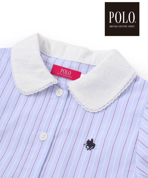 SLAP SLIP(スラップスリップ)の「【POLO BCS(ポロ・ビーシーエス)×SLAP SLIPコラボ】リボン付きデニムストライプシャツワンピース(80~130cm)(シャツワンピース・キッズ・ブルー系その他/ブルー・120cm/100cm/90cm/80cm/110cm/130cm)」の7枚目の写真