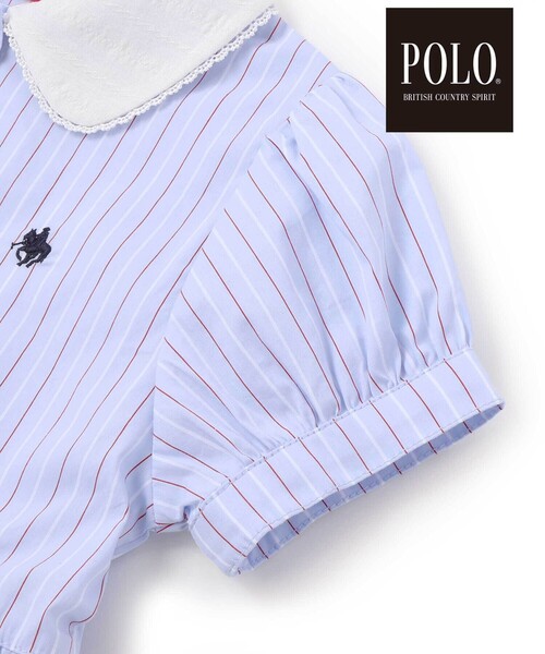 SLAP SLIP(スラップスリップ)の「【POLO BCS(ポロ・ビーシーエス)×SLAP SLIPコラボ】リボン付きデニムストライプシャツワンピース(80~130cm)(シャツワンピース・キッズ・ブルー系その他/ブルー・120cm/100cm/90cm/80cm/110cm/130cm)」の9枚目の写真