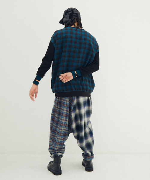 STOF（ストフ）の「Half flannel check Wide Pants（その他パンツ・メンズ・ブルー/グレー・M/S）」の4枚目の写真