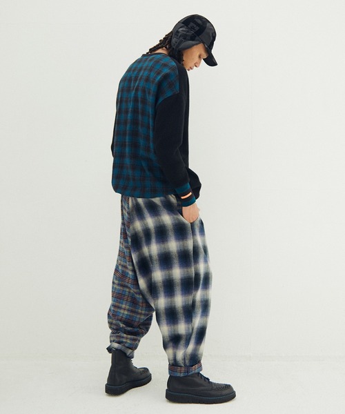 STOF（ストフ）の「Half flannel check Wide Pants（その他パンツ・メンズ・ブルー/グレー・M/S）」の5枚目の写真