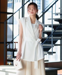 RUIRUE BOUTIQUE | 洗える ストレッチ ｜ ワッフル テーラード ジレ ジャケット ｜ ジャケット・テーラードジャケット・ベスト・ジレジャケット(その他アウター)
