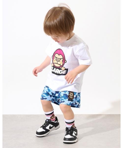 XLARGE KIDS(エクストララージキッズ)の「ファニーゴリラカモ総柄 ショートパンツ(その他パンツ・キッズ・ブルー/グリーン・120cm/140cm/130cm/90cm/110cm/100cm/80cm)」の3枚目の写真
