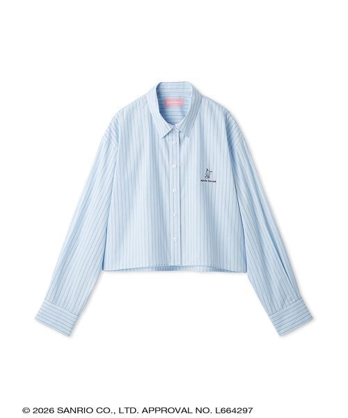 sanrio house(サンリオハウス)の「クロップドストライプシャツ(シャツ/ブラウス・レディース・ライトブルー/ライトピンク/イエロー・F)」の4枚目の写真