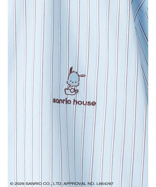 sanrio house(サンリオハウス)の「クロップドストライプシャツ(シャツ/ブラウス・レディース・ライトブルー/ライトピンク/イエロー・F)」の6枚目の写真
