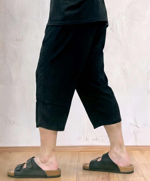 TopIsm(トップイズム)の「レーヨンリーフアロハ柄 無地ステテコ(その他パンツ・メンズ・ブラック系2/ブラック/チャコール/ネイビー/ブラック系1/ブラック系3・M/L/XL)」の8枚目の写真