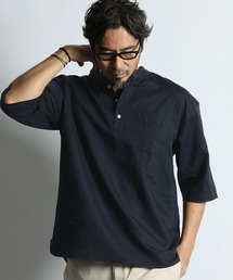 The DUFFER of ST.GEORGE(�U�_�t�@�[�I�u�Z���g�W���[�W)��LINEN BLEND BAND COLLAR 3Q SETUP SHIRT�F�Ȗ��f�� �Z�b�g�A�b�v 7���� �o���h�J���[�V���c(�V���c/�u���E�X)