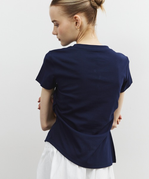ELTONE(エルトーン)の「サイドギャザーショートスリーブTシャツ(Tシャツ/カットソー・レディース・ホワイト/ピンク/ネイビー・FREE)」の14枚目の写真