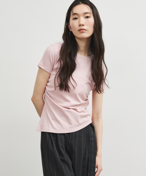 ELTONE(エルトーン)の「サイドギャザーショートスリーブTシャツ(Tシャツ/カットソー・レディース・ホワイト/ピンク/ネイビー・FREE)」の22枚目の写真