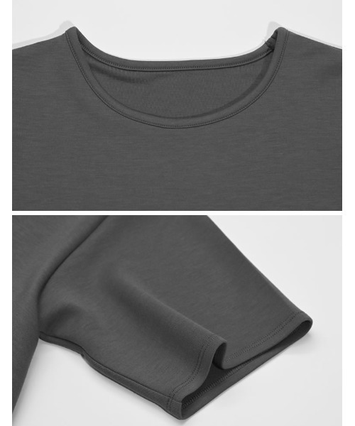 Re:EDIT（リエディ）の「[UVカット][接触冷感][シワになりにくい]マシュマロポンチ裾バルーントップス（Tシャツ/カットソー・レディース・オフホワイト/杢グレー/レッド/ブラック・MEDIUM/LARGE）」の18枚目の写真