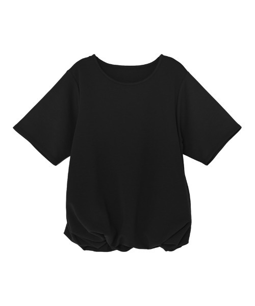 Re:EDIT（リエディ）の「[UVカット][接触冷感][シワになりにくい]マシュマロポンチ裾バルーントップス（Tシャツ/カットソー・レディース・オフホワイト/杢グレー/レッド/ブラック・MEDIUM/LARGE）」の16枚目の写真