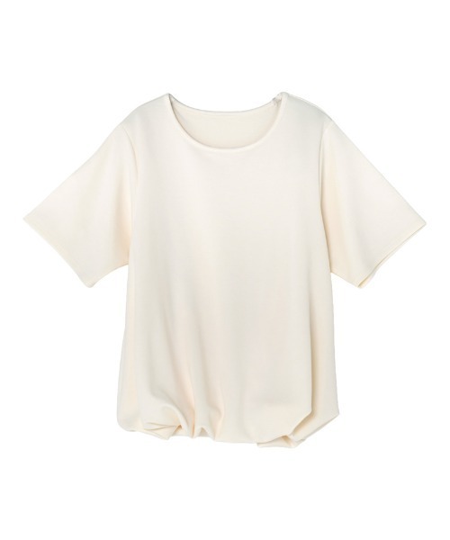 Re:EDIT（リエディ）の「[UVカット][接触冷感][シワになりにくい]マシュマロポンチ裾バルーントップス（Tシャツ/カットソー・レディース・オフホワイト/杢グレー/レッド/ブラック・MEDIUM/LARGE）」の15枚目の写真