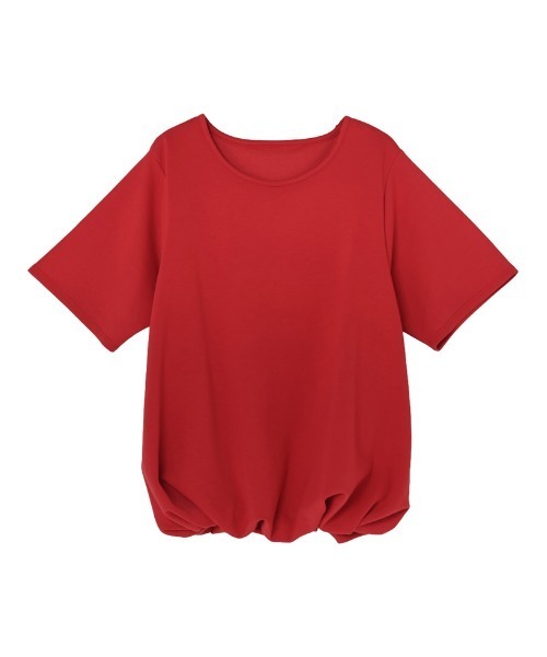 Re:EDIT（リエディ）の「[UVカット][接触冷感][シワになりにくい]マシュマロポンチ裾バルーントップス（Tシャツ/カットソー・レディース・オフホワイト/杢グレー/レッド/ブラック・MEDIUM/LARGE）」の13枚目の写真