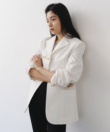 AFTERGLOWOOL（アフターグロウル）の「アウトポケット2ボタンシングルジャケット_ホワイト（テーラードジャケット）」