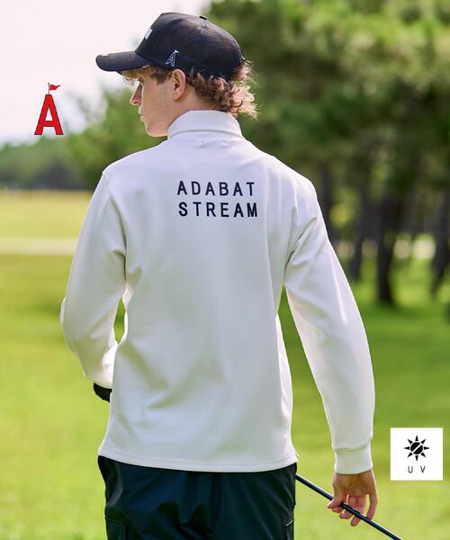 ADABAT STREAM(アダバットストリーム)の「【UVカット】オフタートル バックプリントプルオーバー(Tシャツ/カットソー・メンズ・ブラック/ホワイト・46/48/50/52)」の1枚目の写真
