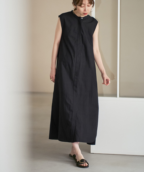 normment(ノーメント)の「【洗える】normment/ノーメント STRIPE STITCH N/S DRESS(ワンピース・レディース・ベージュ/ブラック・FREE)」の2枚目の写真