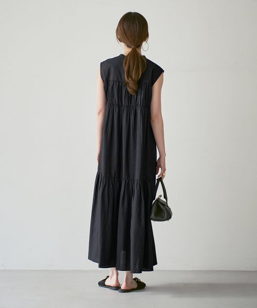 normment(ノーメント)の「【洗える】normment/ノーメント STRIPE STITCH N/S DRESS(ワンピース・レディース・ベージュ/ブラック・FREE)」の22枚目の写真