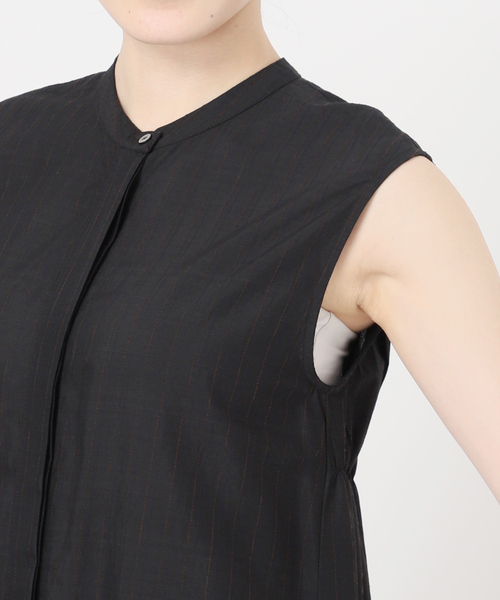 normment(ノーメント)の「【洗える】normment/ノーメント STRIPE STITCH N/S DRESS(ワンピース・レディース・ベージュ/ブラック・FREE)」の4枚目の写真