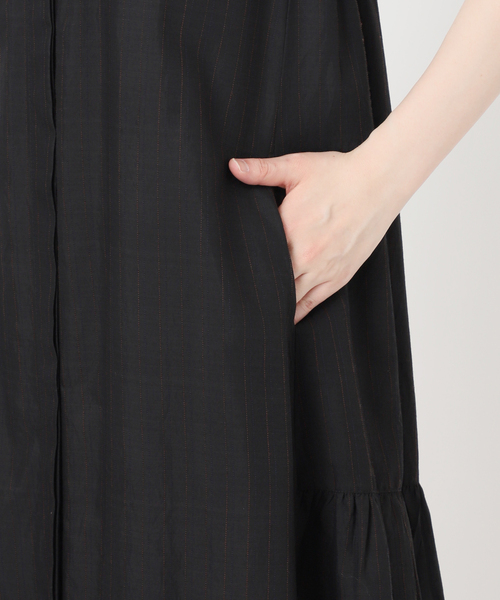normment(ノーメント)の「【洗える】normment/ノーメント STRIPE STITCH N/S DRESS(ワンピース・レディース・ベージュ/ブラック・FREE)」の5枚目の写真