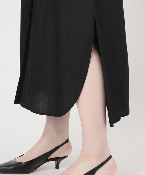 normment(ノーメント)の「【洗える】normment/ノーメント STRIPE STITCH N/S DRESS(ワンピース・レディース・ベージュ/ブラック・FREE)」の6枚目の写真