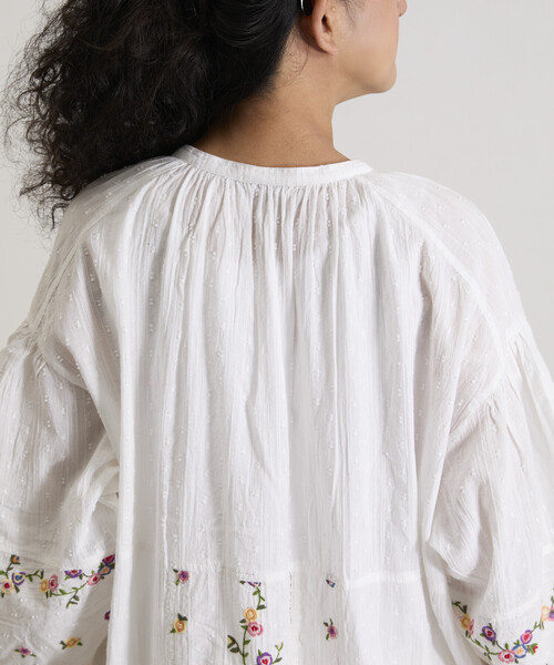 Freada（フリーダ）の「Freada/フリーダ ドビー花刺繍×レースドレス（ワンピース・レディース・ホワイト/ブラック・ONE SIZE）」の18枚目の写真