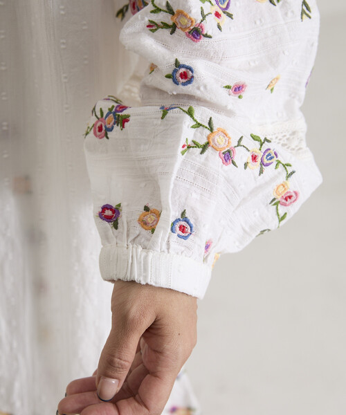 Freada（フリーダ）の「Freada/フリーダ ドビー花刺繍×レースドレス（ワンピース・レディース・ホワイト/ブラック・ONE SIZE）」の22枚目の写真