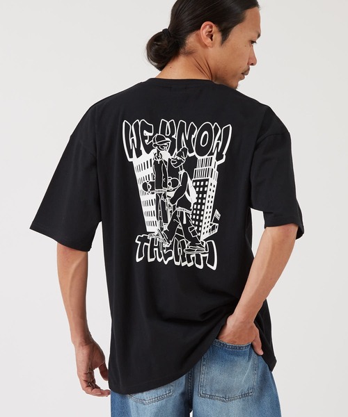SIDEWAY STANCE(サイドウェイスタンス)の「【SIDEWAY STANCE】スケータープリント 半袖Tシャツ(Tシャツ/カットソー・メンズ・ブラック/オートミール/ホワイト・LARGE/MEDIUM/X-LARGE/SMALL)」の1枚目の写真