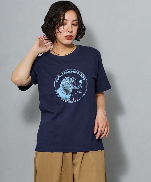 aremoi(アレモイ)の「ヴィンテージライク ドッググラフィック クルーネックTシャツ(Tシャツ/カットソー・レディース・ネイビー・SMALL/MEDIUM/LARGE)」の6枚目の写真