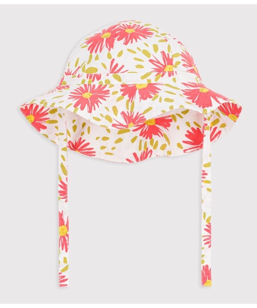 PETIT BATEAU（プチバトー）の「紐つきフラワープリントクロシェ（ハット・キッズ・ホワイト系その他・6MONTH/18MONTH/36MONTH）」の3枚目の写真