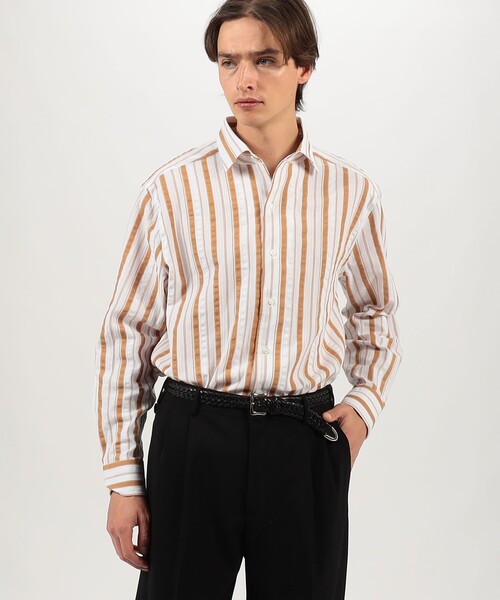 GUY ROVER（ギローバー）の「【別注】GUY ROVER コットンドビー ワンピースカラー ロングスリーブシャツ（シャツ/ブラウス・メンズ・オレンジ系その他/ホワイト/ブルー系その他・XS/S/M）」の13枚目の写真