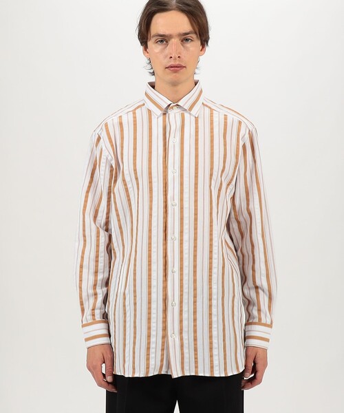 GUY ROVER（ギローバー）の「【別注】GUY ROVER コットンドビー ワンピースカラー ロングスリーブシャツ（シャツ/ブラウス・メンズ・オレンジ系その他/ホワイト/ブルー系その他・XS/S/M）」の14枚目の写真