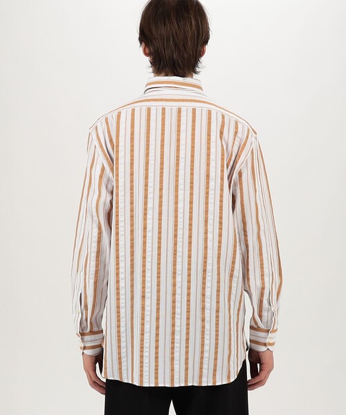 GUY ROVER（ギローバー）の「【別注】GUY ROVER コットンドビー ワンピースカラー ロングスリーブシャツ（シャツ/ブラウス・メンズ・オレンジ系その他/ホワイト/ブルー系その他・XS/S/M）」の8枚目の写真