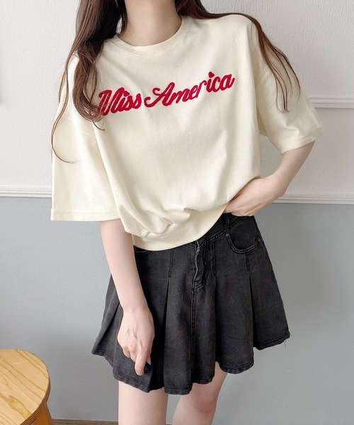 Nana(ナナ)の「ロゴスウェットTシャツ(Tシャツ/カットソー・レディース・アイボリー・FREE)」の1枚目の写真
