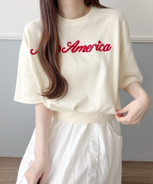 Nana(ナナ)の「ロゴスウェットTシャツ(Tシャツ/カットソー・レディース・アイボリー・FREE)」の2枚目の写真