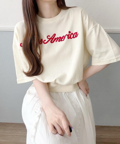 Nana(ナナ)の「ロゴスウェットTシャツ(Tシャツ/カットソー・レディース・アイボリー・FREE)」の3枚目の写真