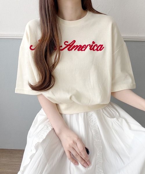 Nana(ナナ)の「ロゴスウェットTシャツ(Tシャツ/カットソー・レディース・アイボリー・FREE)」の4枚目の写真