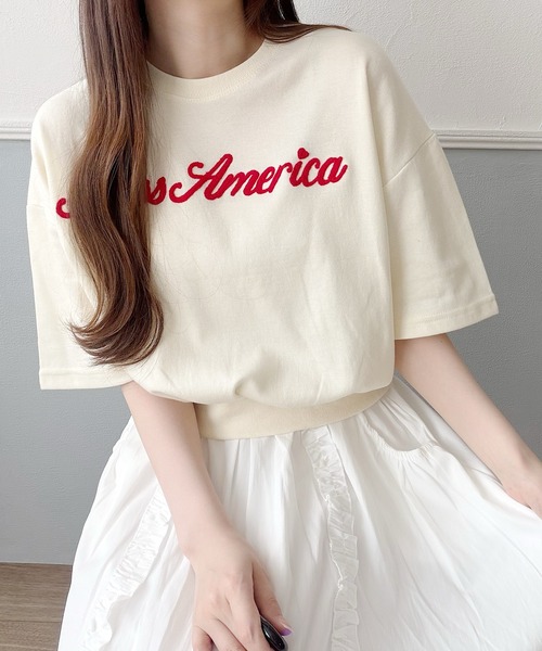 Nana(ナナ)の「ロゴスウェットTシャツ(Tシャツ/カットソー・レディース・アイボリー・FREE)」の5枚目の写真